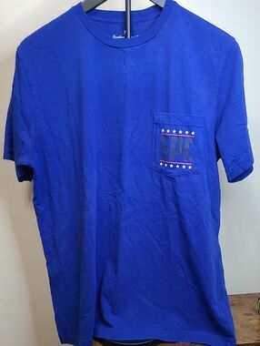 Southern Point Co. Royal Blue Pocket Tee with Colorful design on back size Large